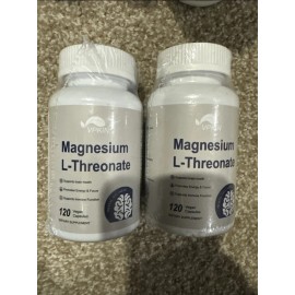 Magtein 2 Pack VPKIN Magnesium L Threonate, 120 Ct Ea, Exp 03/27