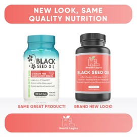 Health Logics Health Logics Black Seed Oil Softgels Ultra Immune Boost- Featuring Cold Pressed Nigella Sativa, Vitamin C, Vitamin D, Zinc, Elderberry Extract, Echinacea, Lysine, Reishi Mushroom