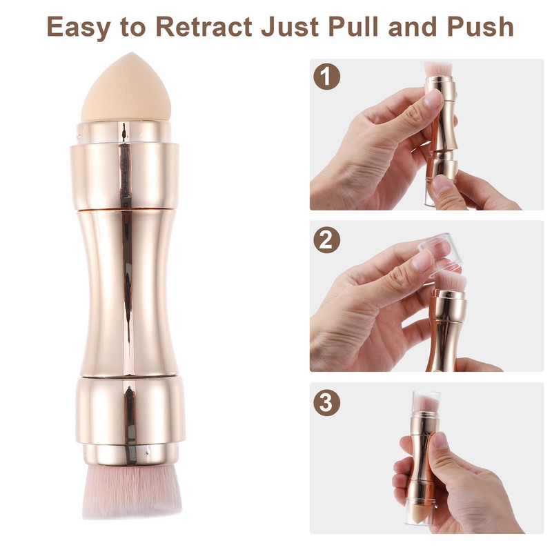 VOCOSTE 4 in 1 Portable Makeup Brush Set Foundation Sponge