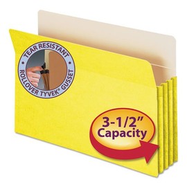 Smead, 74233, Colored File Pockets, 3.5" Expansion, Legal Size, Yellow, Sold As 1 Each