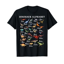 Types Of Dinosaurs Alphabet ABC Dino Identification A-Z T-Shirt