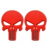 2 Pieces 3D Skull Emblem Metal Sticker Skull Car Sticker