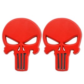 2 Pieces 3D Skull Emblem Metal Sticker Skull Car Sticker Car Accessories for Motorcycle Truck Skateboard Laptop DIY Stickers