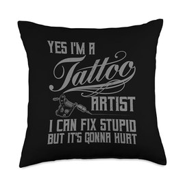 Funny Tattoo Artist Art For Men Women Tattooer Tattoo Artist Throw Pillow