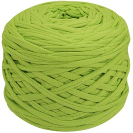 400 g T-Shirt Yarn Elastic Fabric Crochet Cloth Yarn for DIY Knitting, 130 Yards Spaghetti Yarn Thick Knitting Yarn for Hand DIY Bag Basket Cushion Crochet Projects, Home Decor (Green)