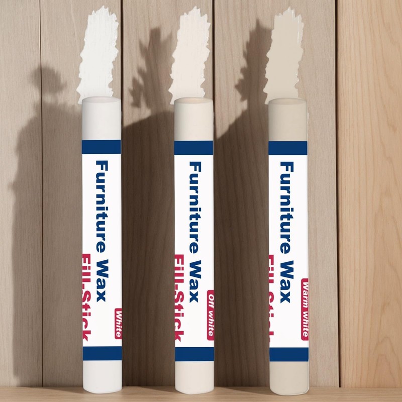 Kenbry Wood Filler Sticks 3 Colors White Wax Fill Stick,