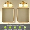 MonDaufie 2-Light Brushed Brass Vanity Light Fixture, Mid Century Wall