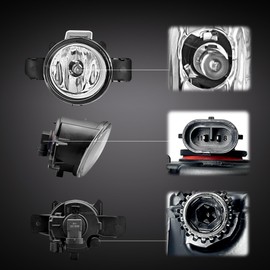 Boxlight Fog Lights Compatible with Nissan Altima 2016 2017 Driving Lights Replacement Electroplating Lamp Frame Fog Lights Assembly Clear Lens