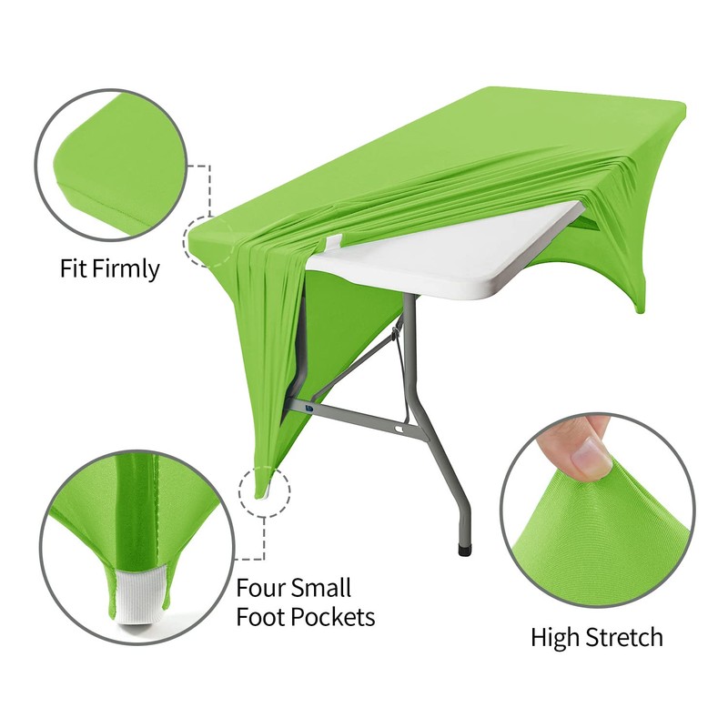 Peomeise 8FT Spandex Table Cover Rectangular Stretch Spandex Tablecloth (Apple
