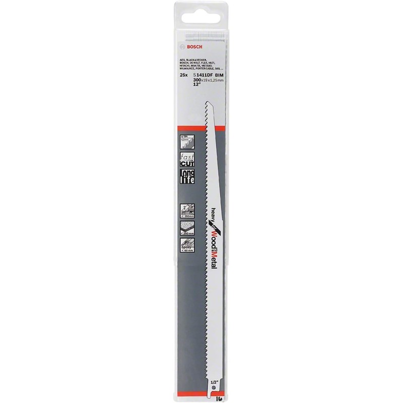 Bosch Professional 5 Stück Säbelsägeblatt S 1122 VF Flexible for