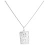 jewellerybox Sterling Silver Diamond Cut Rectangular St Christopher Necklace 18