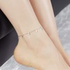 Dainty Star and Moon Anklet 925 Sterling Silver CZ Crystal