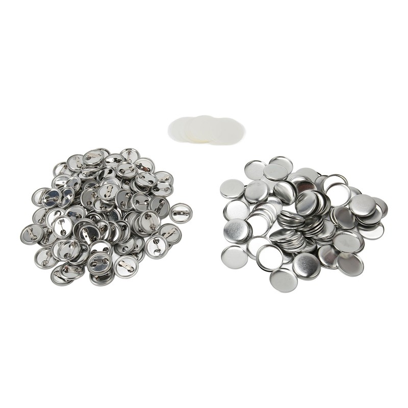 100 Sets Blank Button Badge Parts Set Round Shape Rust
