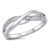 Infinity Knot White CZ Promise Ring New .925 Sterling Silver