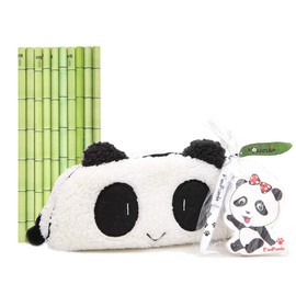 13 Pcs Panda Theme Stationery Set Include 1 Pencil Case with 10 Bamboo Pencils 1 Panda Memo Pad and 1 Mini Ball-Point Pen for Student Kids Study Gift School Prize