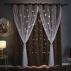 Kinryb Star Cutout Blackout 95 Inches Curtains Double Layer with