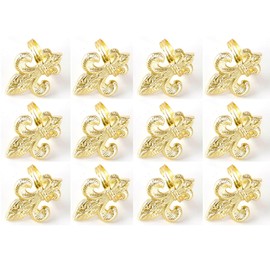 Servilleteros de oro - Juego de 12 servilleteros decorativos de metal para bodas, mesas de comedor y decoración elegante de mesa, fácil de usar