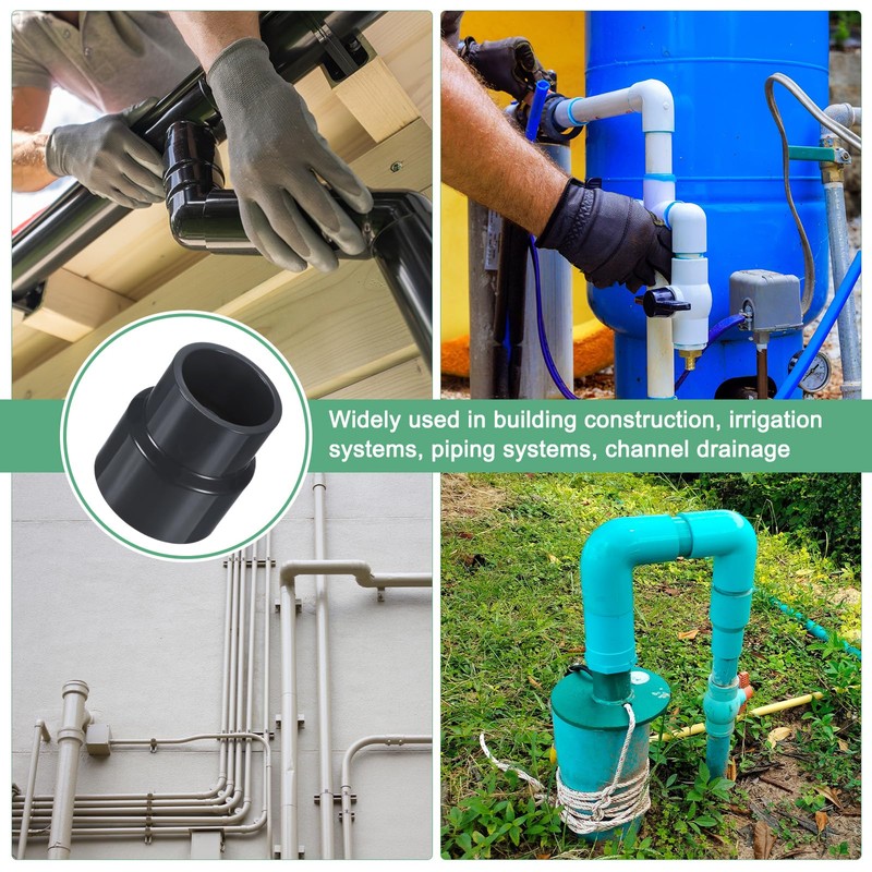 M METERXITY 2-Pack UPVC Reducer Pipe Fitting, 2-1/2"x2 Reducing Coupling