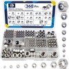 ZQZ 360 Pack Metric Hex Nuts & Locknuts Assortment Kit，M3