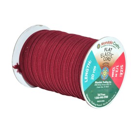 Mandala Crafts Maroon Elastic Bands 1/2 Flat Elastic Cord Stretch Strap - 12mm 20 Yds Roll of Elastic Straps Braided Elastic Band - 1 2 Inch Elastics for Sewing and Elastic Crafting