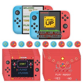 12PCS Video Game Birthday Invitations for Kids,Birthday Party Invitations with Envelopes and Stickers for Kids,Party Decorations Supplies for Boys' Birthday