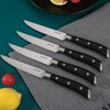 dearithe Steak Knives Set of 6,Black Full-Tang And Triple Rivet