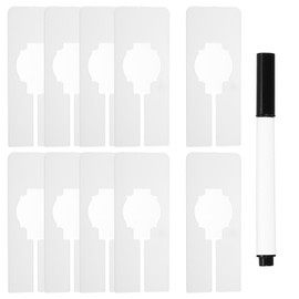 sourcing map Clothes Dividers,10 Pack Rectangle Closet Rack Dividers Clothing Rack Size Dividers Blank Labels with Marker Pen Writable & Reusable for Hanging Clothes Sorting Size, White