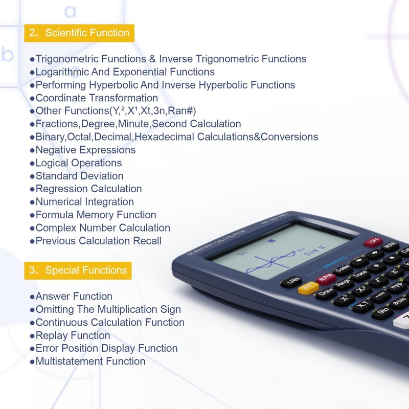 Scientific Calculator with Graphing Function, NEWYES 36X Pro Graphic Science