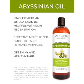 velona Abyssinian Oil 7 lb | 100% Pure and Natural Carrier Oil | Cold Pressed | Hair, Body Care | Use Today - Enjoy Results