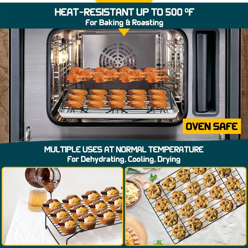 P&P CHEF Cooling Rack, 5-Tier Stainless Steel Stackable Baking Cooking