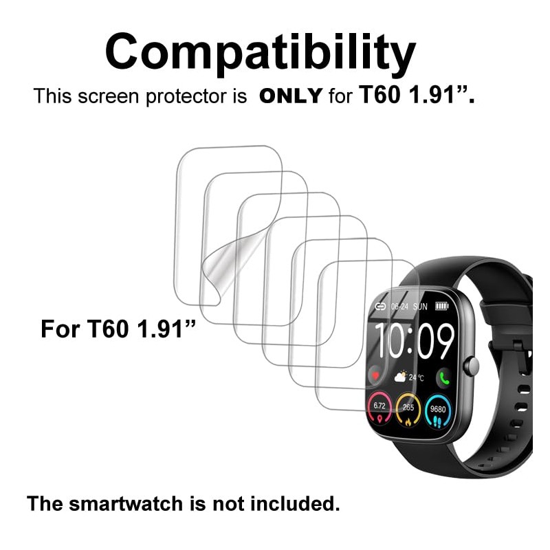 smaate Screen Protector Compatible with uaue T60 1.91 inches Smart