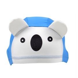 Swimming Hat Swim Cap Baby Swim Cap Girls Boys Swimming Cap Ear Pads Waterproof Swim Hat Elastic Lightweight Breathable Swim Training Cap Cute Animal Character Toddler Pool Hat Swimming Equipment Blue