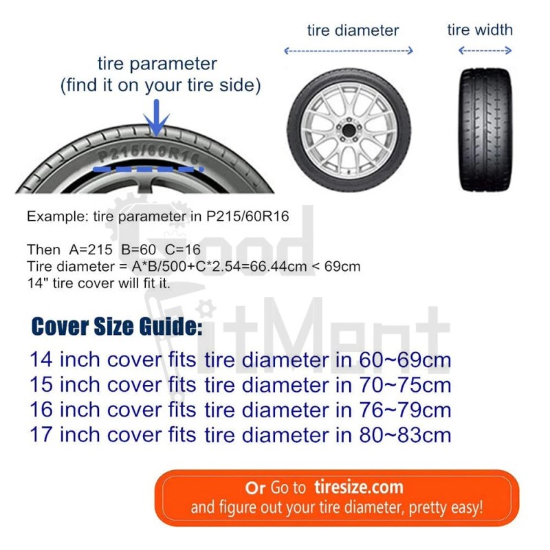 GOODFITMENT For RAV4 Car Spare Wheel Tire Cover Case Storage
