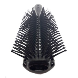 Flair Men's 9 Row Solid Nylon Pins Hair Brush Black
