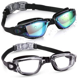 Aegend Swim Goggles, 2 Pack Swimming Goggles No Leaking Adult Men Women Youth