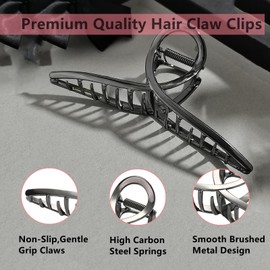 MirthCity 2 Pcs Big Metal Hair Claw Clips for Thick Hair Elegant Banana Hair Clips for Women Non-Slip Barrette Hair Clips Hair Accessories for Women Girls