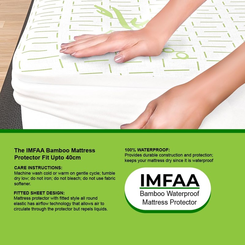 IMFAA BAMBOO Water Proof Mattress Protector Topper cover Extra Deep