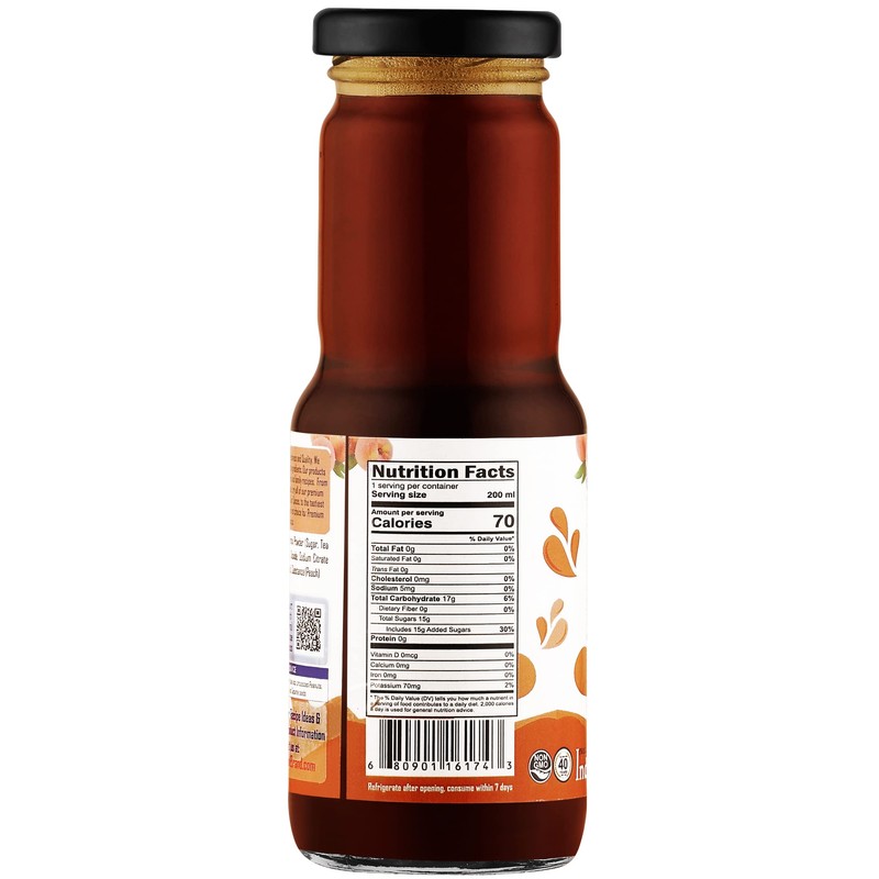 Rani Peach Tea 6.7 fl oz (200 ml) Glass Bottle,