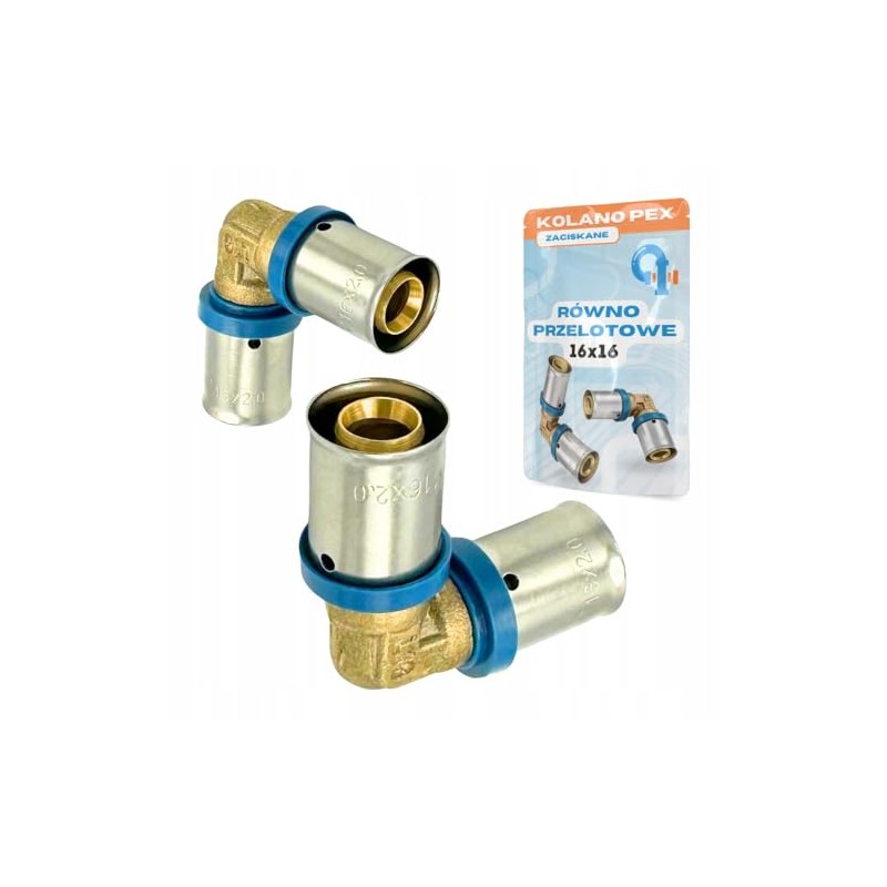 Rimex Press Fitting Angle 16 x 16 mm, PEX Brass