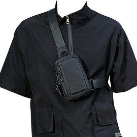 Small Sling Crossbody Backpack for Men Women, Travel Hiking Chest Bag Daypack Sling Bag Crossbody Sling Backpack Water Resistant Shoulder Bag Rucksack Wallet for Outdoor Travel Workout Running, Black