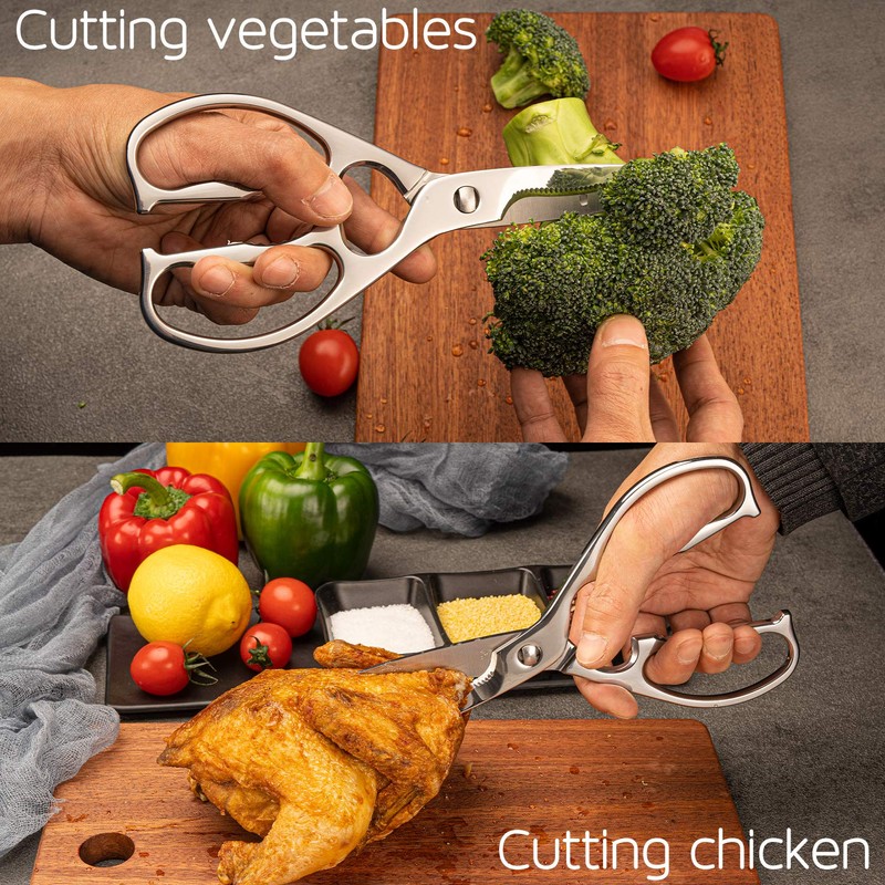 Multi-Purpose Kitchen Scissors WELLSTAR, Premium Stainless Steel Solid Kitchen Shears