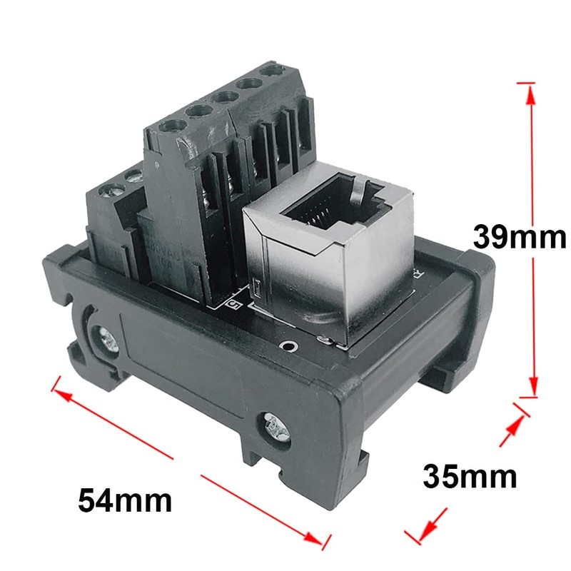 Jienk RJ45 8P8C DIN Rail Mount Ethernet Connector Distribution Breakout