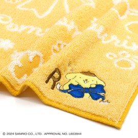Towel Museum Sanrio Big Ribbon Pom Pom Pompurin Towel Handkerchief YR Yellow Initial R 28-2030072 Approx. 9.8 x 9.8 inches (25 x 25 cm)