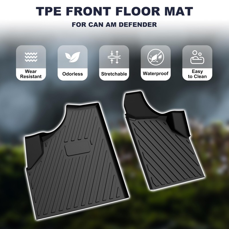 LDETXY Floor Mats for Can Am Defender 16-25, TPE Front