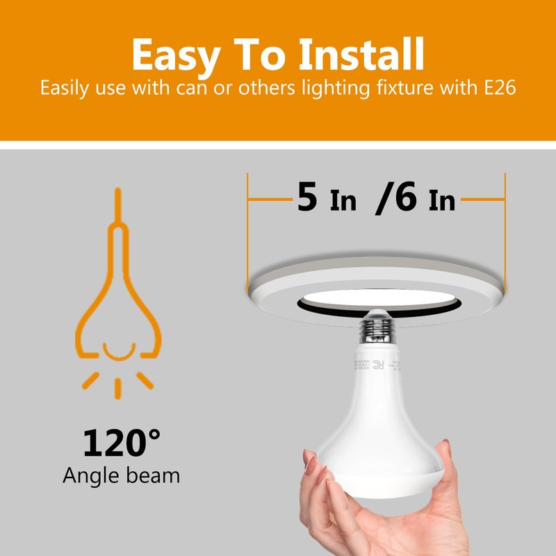 DAYBETTER BR30 Recessed Light Bulbs Equivelent 65W Dimmable Warm White