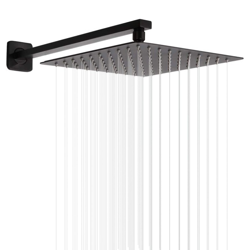 GGStudy Rain Shower Head Brushed Gold with Extension Arm 10