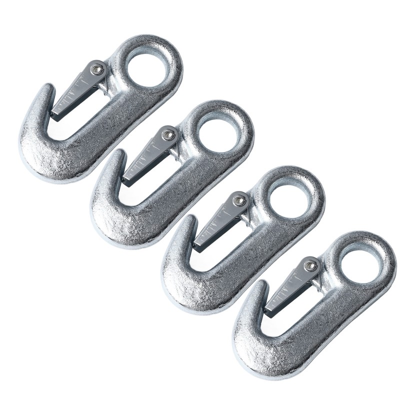 4Pcs Trailer Snap Hook 90mm Iron Tow Hook Safety Chain
