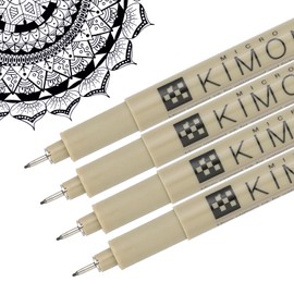 PATIKIL Micro Pen Fineliner Pens, 4Pcs 0.4mm Fine Point Drawing Pens Waterproof for Archival Artist Calligraphy Illustration Journaling Sketch, Black