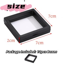 Fabselection 10 PCS 3D Floating Display Case PE Film Jewelry Storage Box Coins Display Frame Holder Stands for Antique Challenge Coins, Medallion Shells Gems Rocks