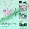 Blaniy Women Butterfly Necklace 925 Sterling Silver Pink Tourmaline Necklace